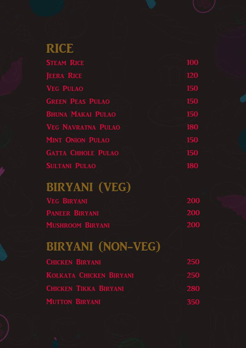 The Garden Cafe & Restaurant (A unit of KVS hospitality) menu