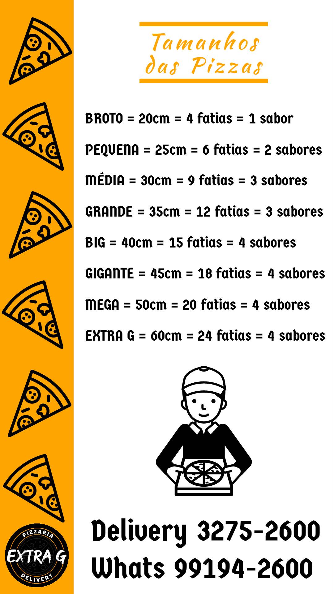 Pizzaria Extra G cardápio