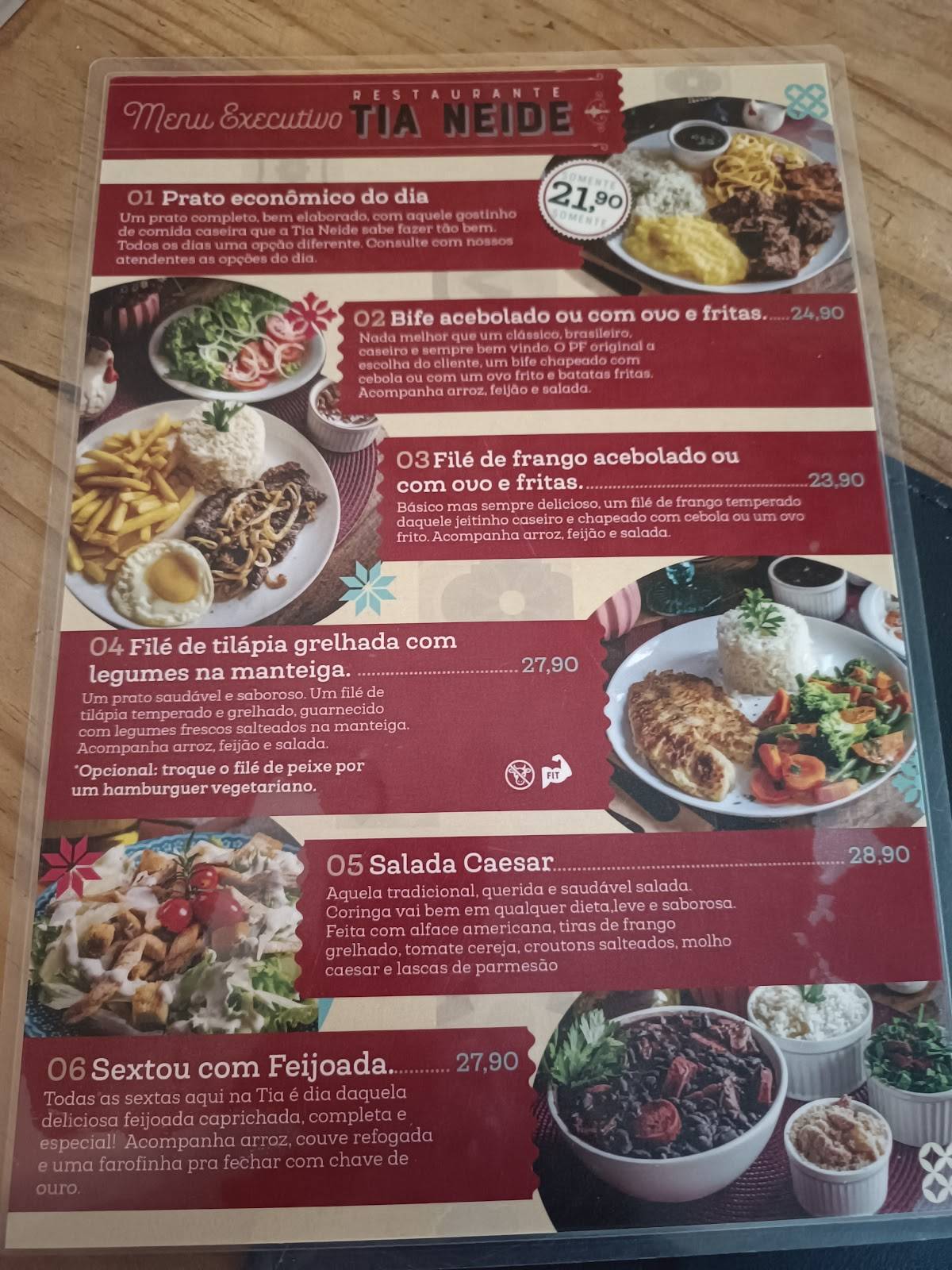 Menu em Restaurante e Choperia Tia Neide, Jaraguá do Sul