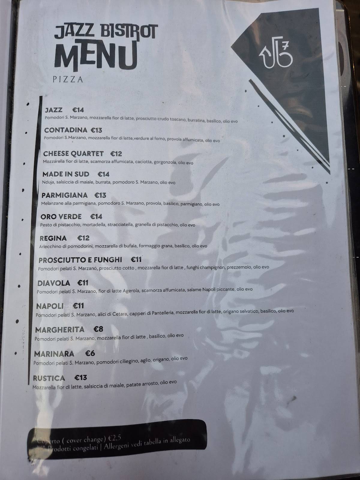 Menu di Jazz Bistrot - JB7 - Ristorante Caffetteria Pasticceria Pizzeria