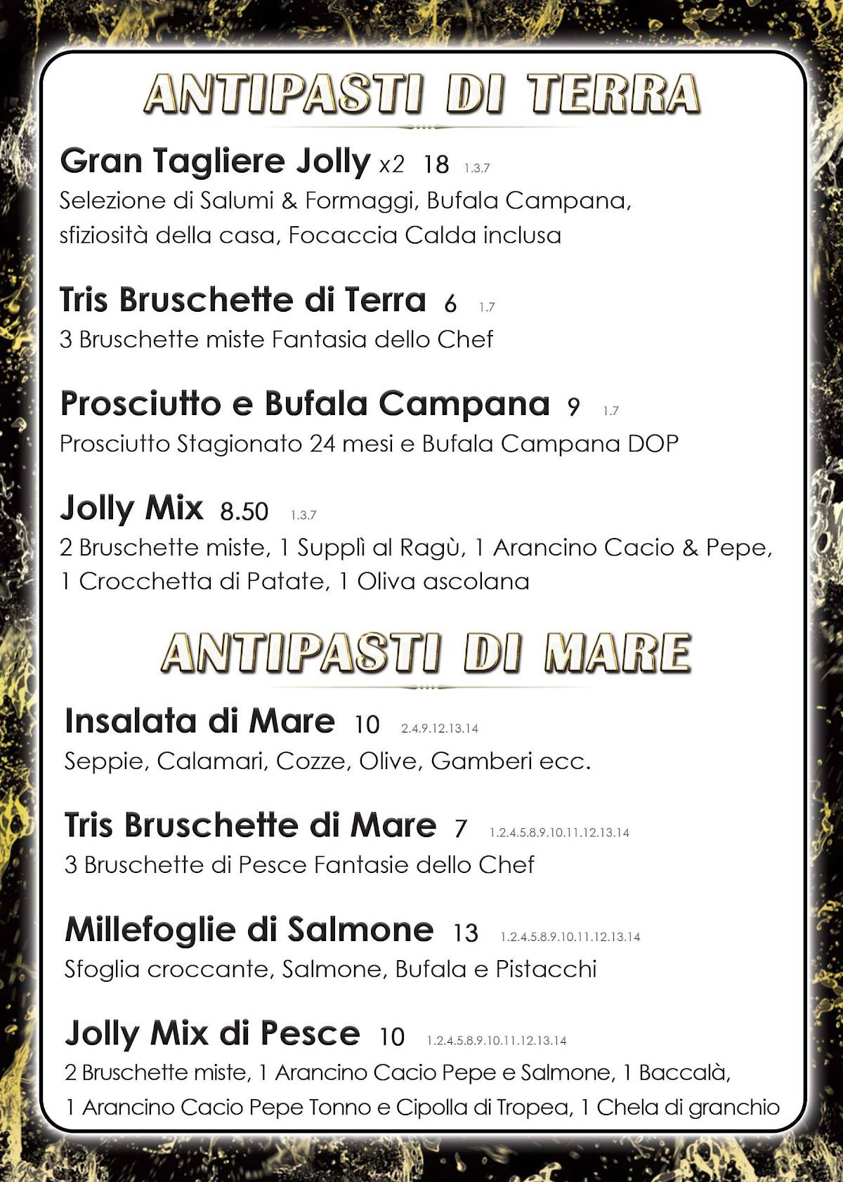 Menu di Jolly Ristorante Pizzeria 
