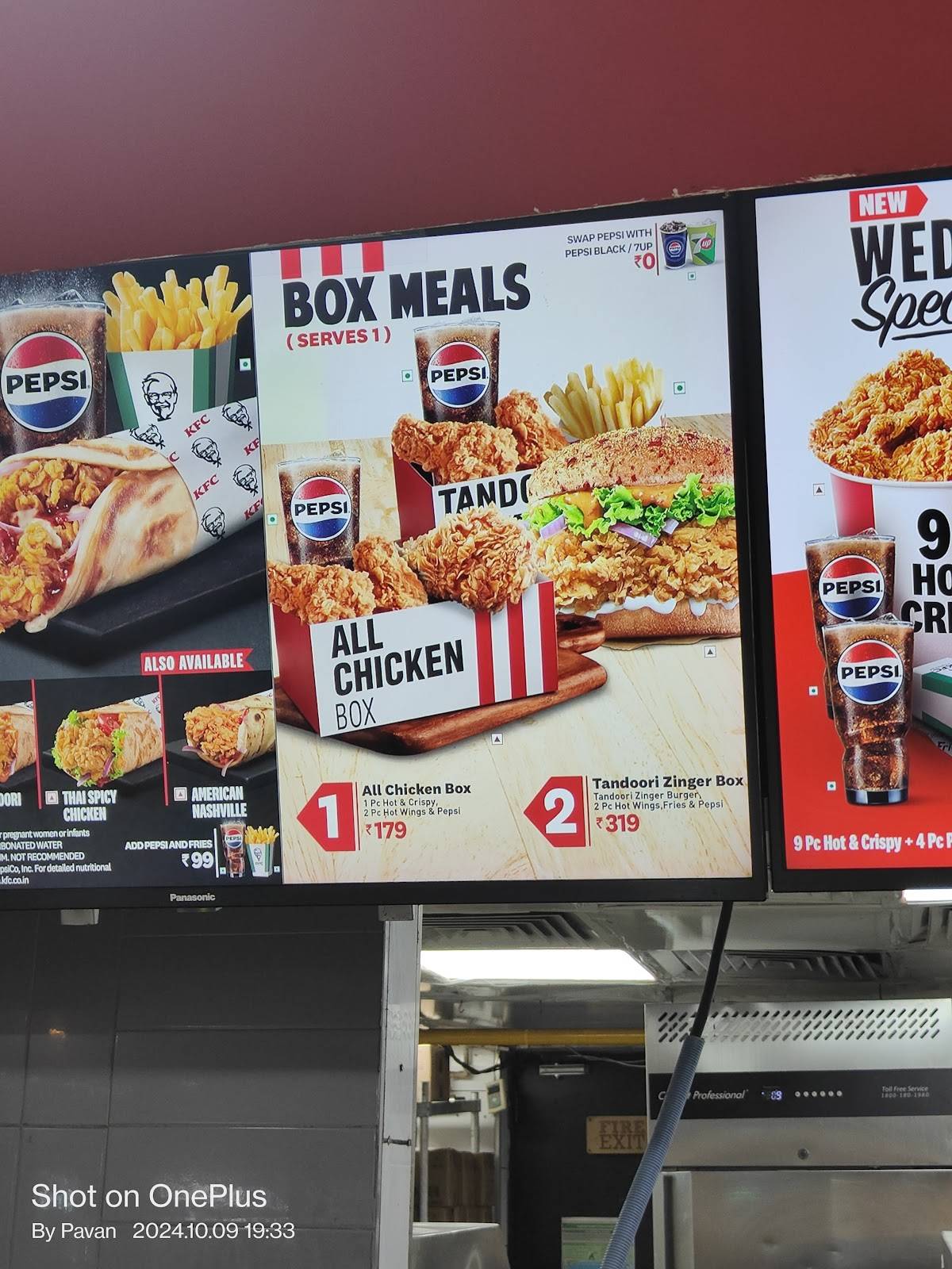 KFC menu