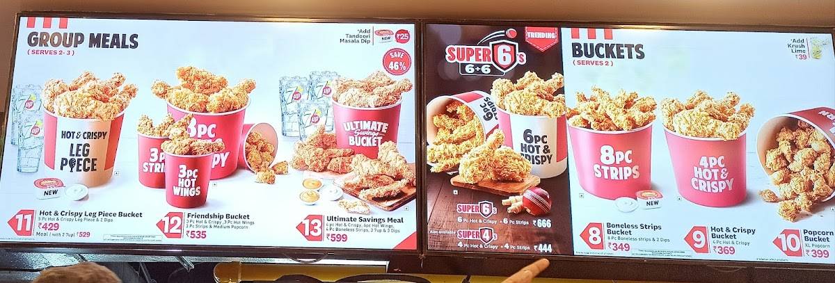 KFC menu