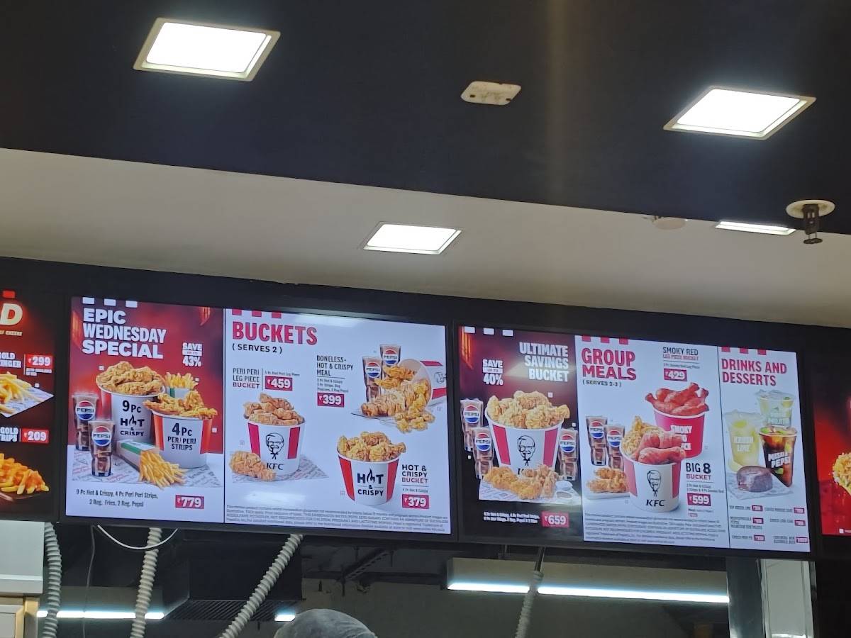 KFC menu