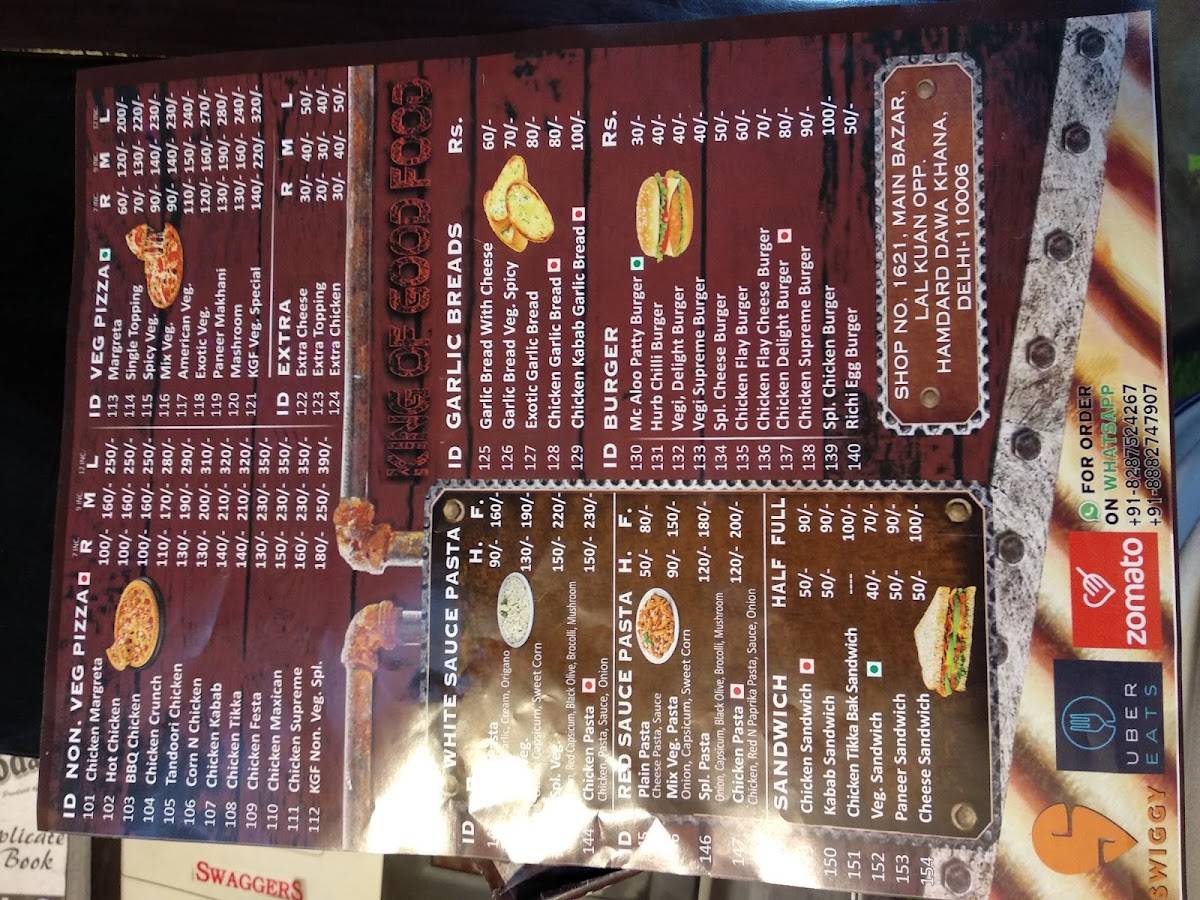 KGF Fast Food Chain menu