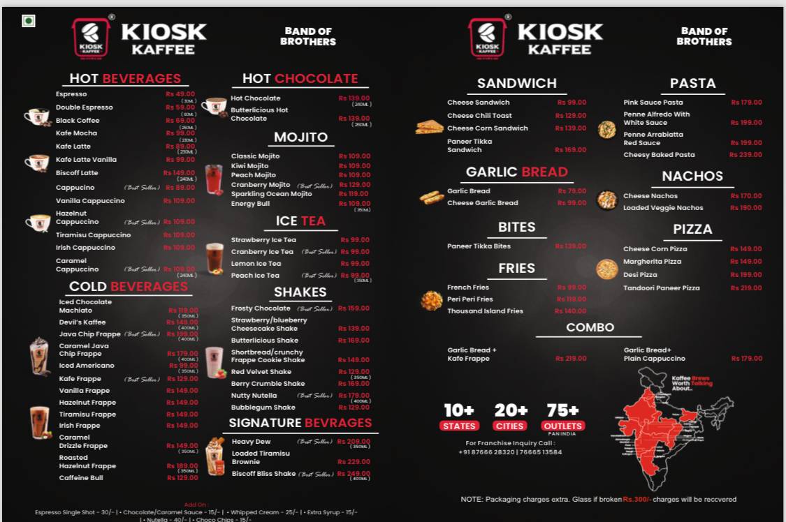 KIOSK KAFFEE menu