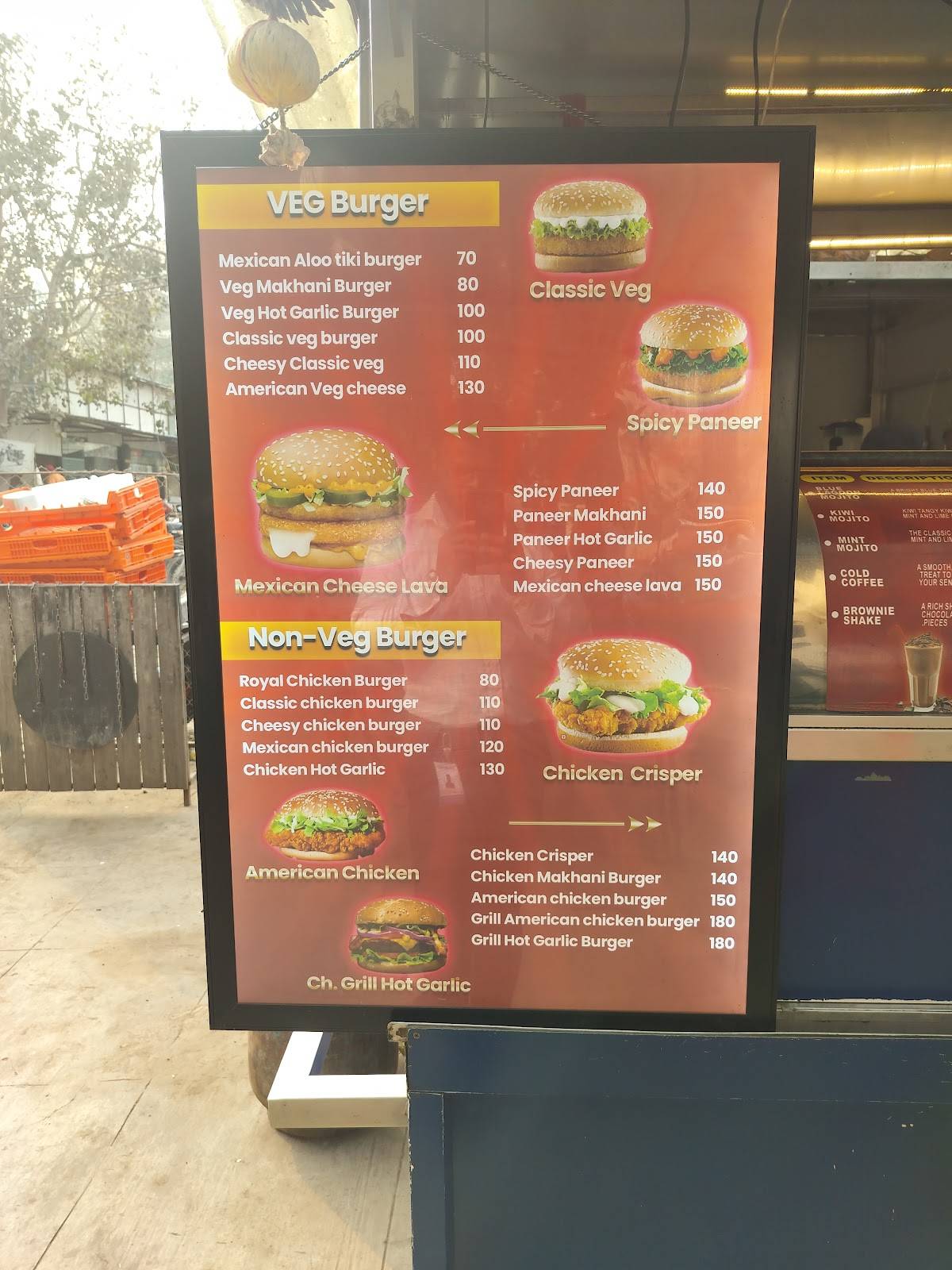 KP Burgers menu