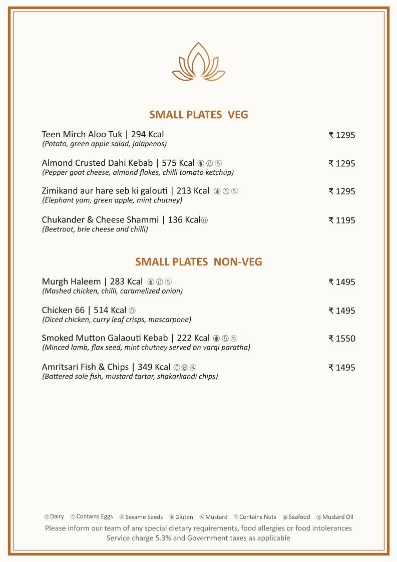 Kaansa - Crowne Plaza, Gurugram menu