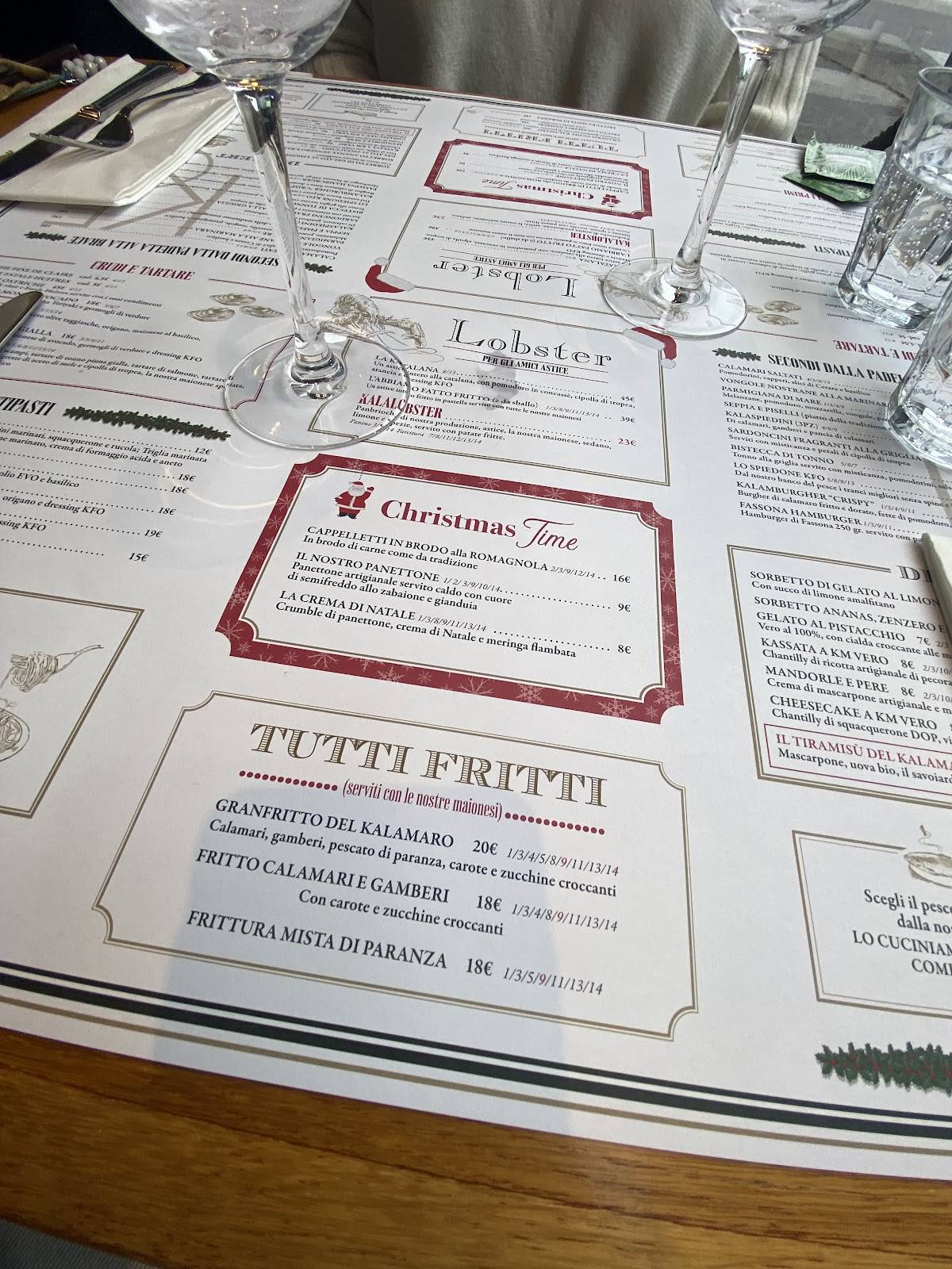 Menu di Kalamaro Fritto Osteria 