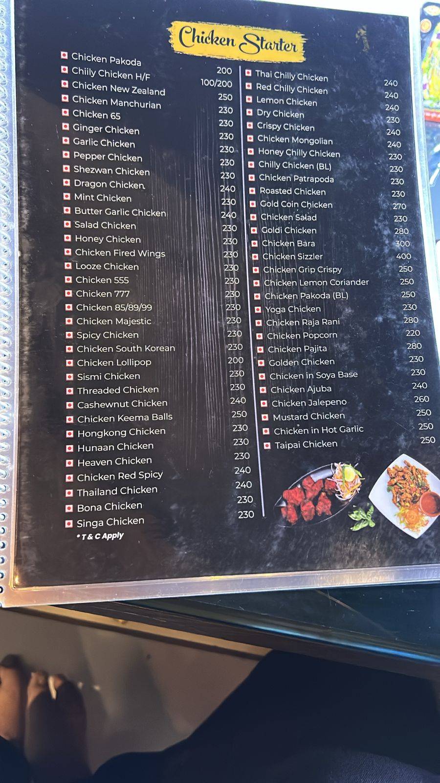 Kalyani Restaurant menu