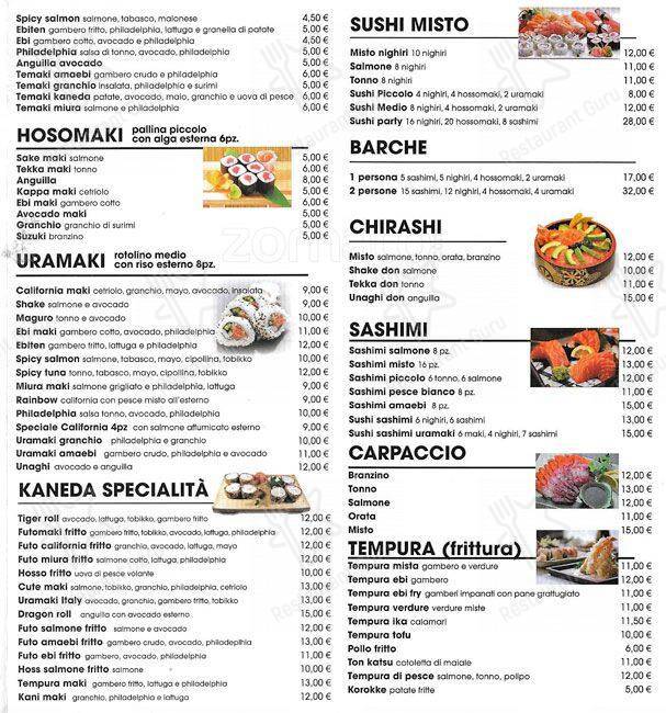 Menu di Kaneda 