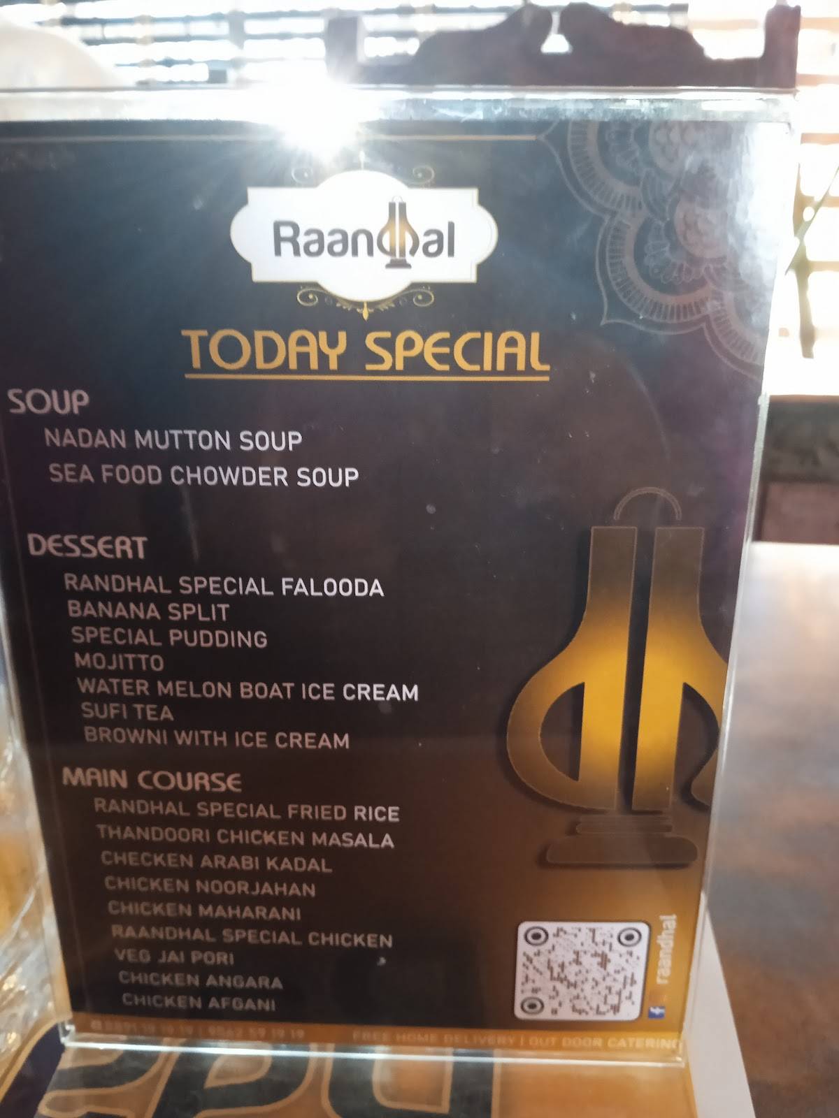 Raandhal Restaurant menu