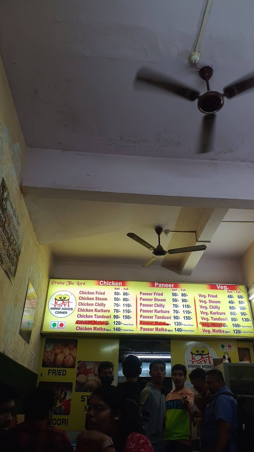 Karan Momos menu
