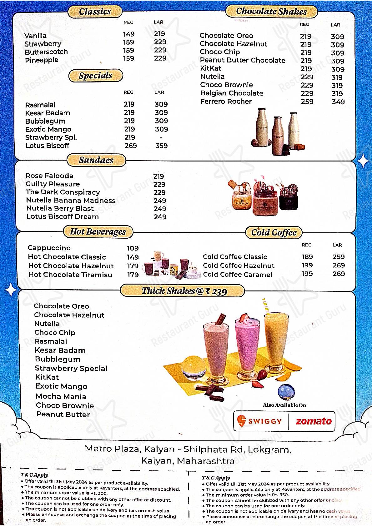 Keventers - Ulhasnagar, Navi Mumbai menu - dishes and beverages