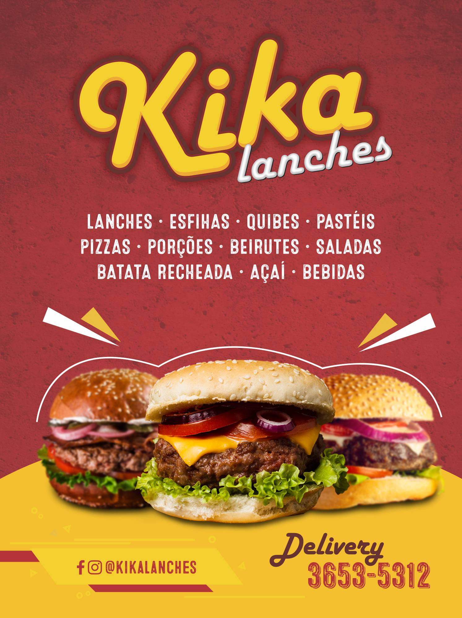 Kika Lanches cardápio