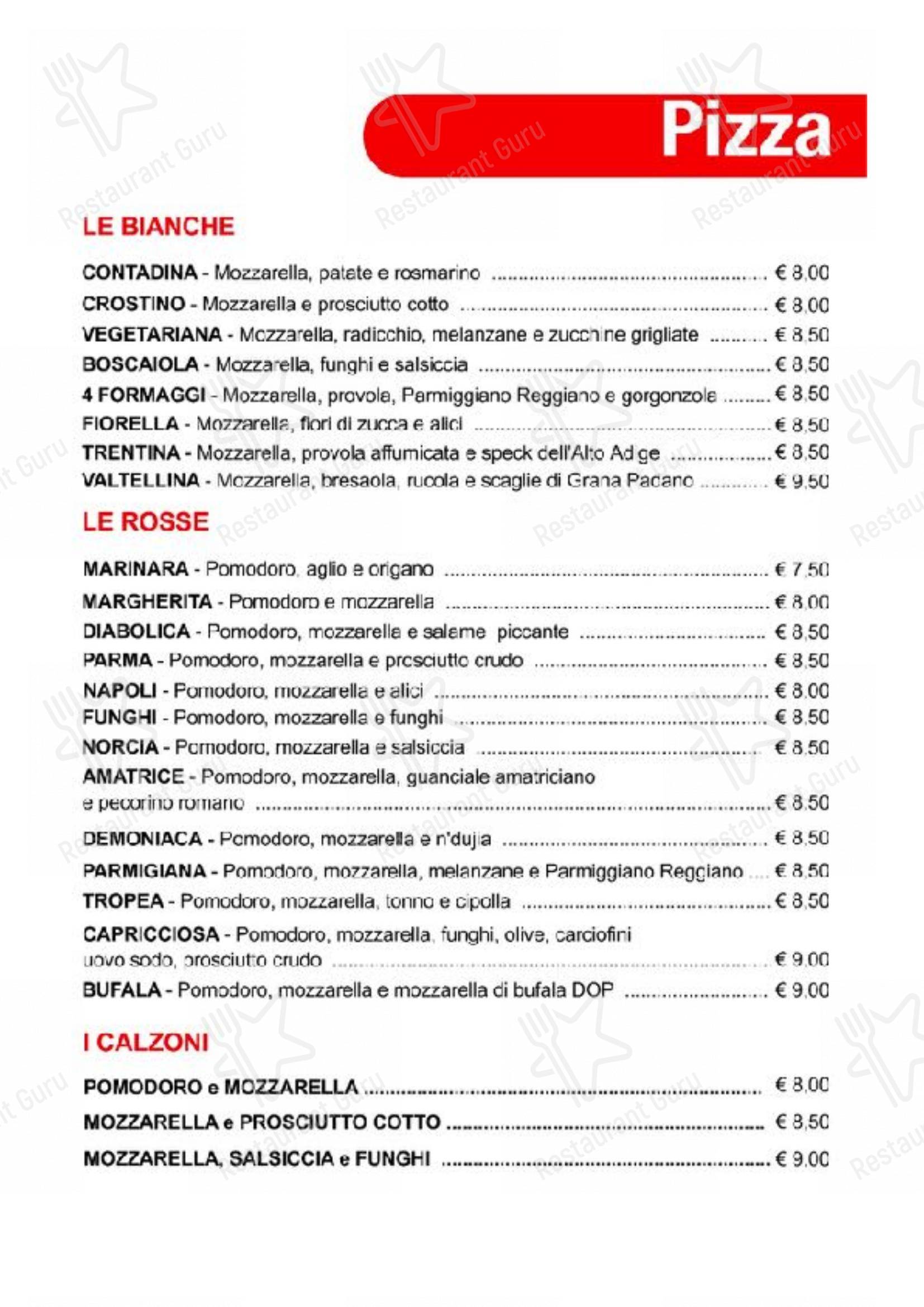Kill Joy in Roma - Menu