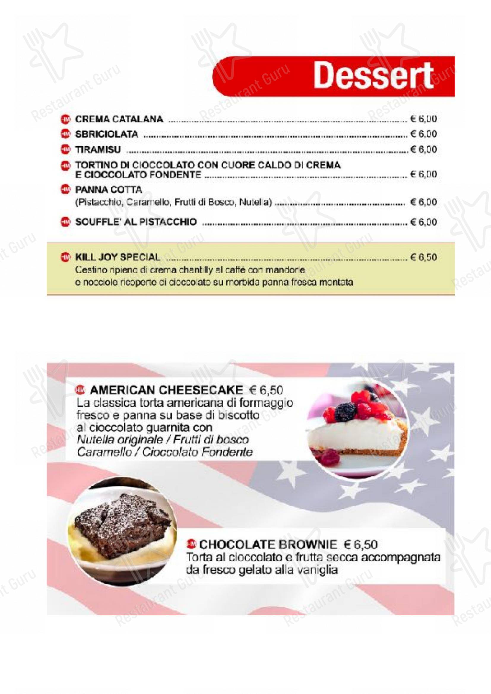 Menu di Kill Joy - Menu