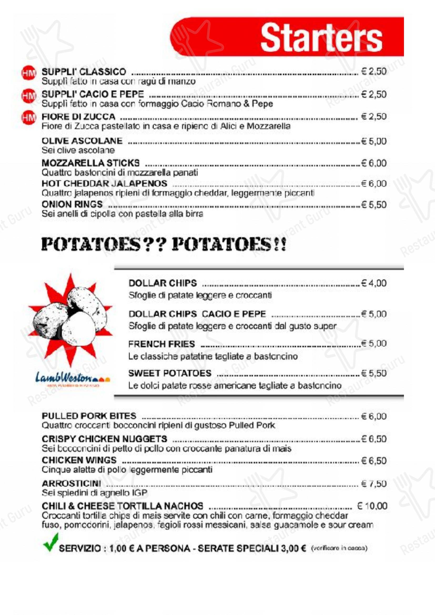 Menu per Kill Joy pub & bar