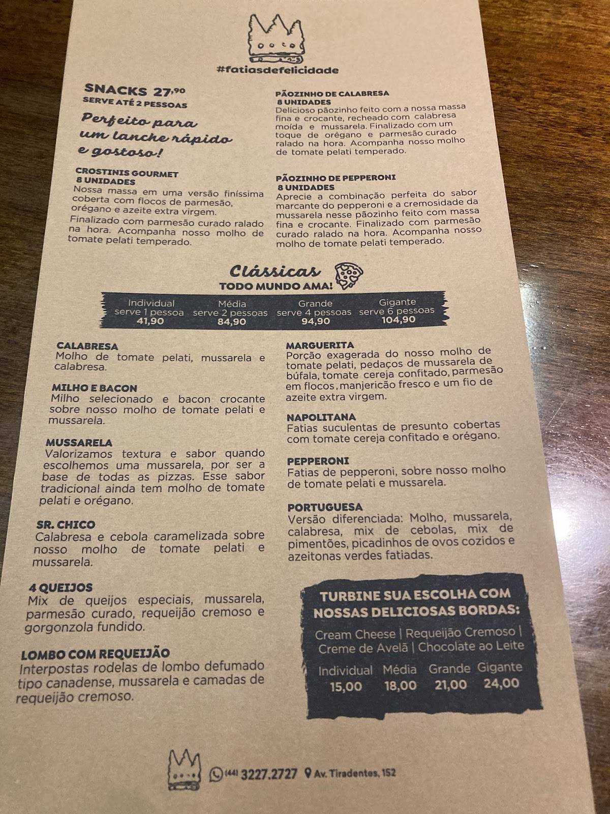 King Pizza cardápio