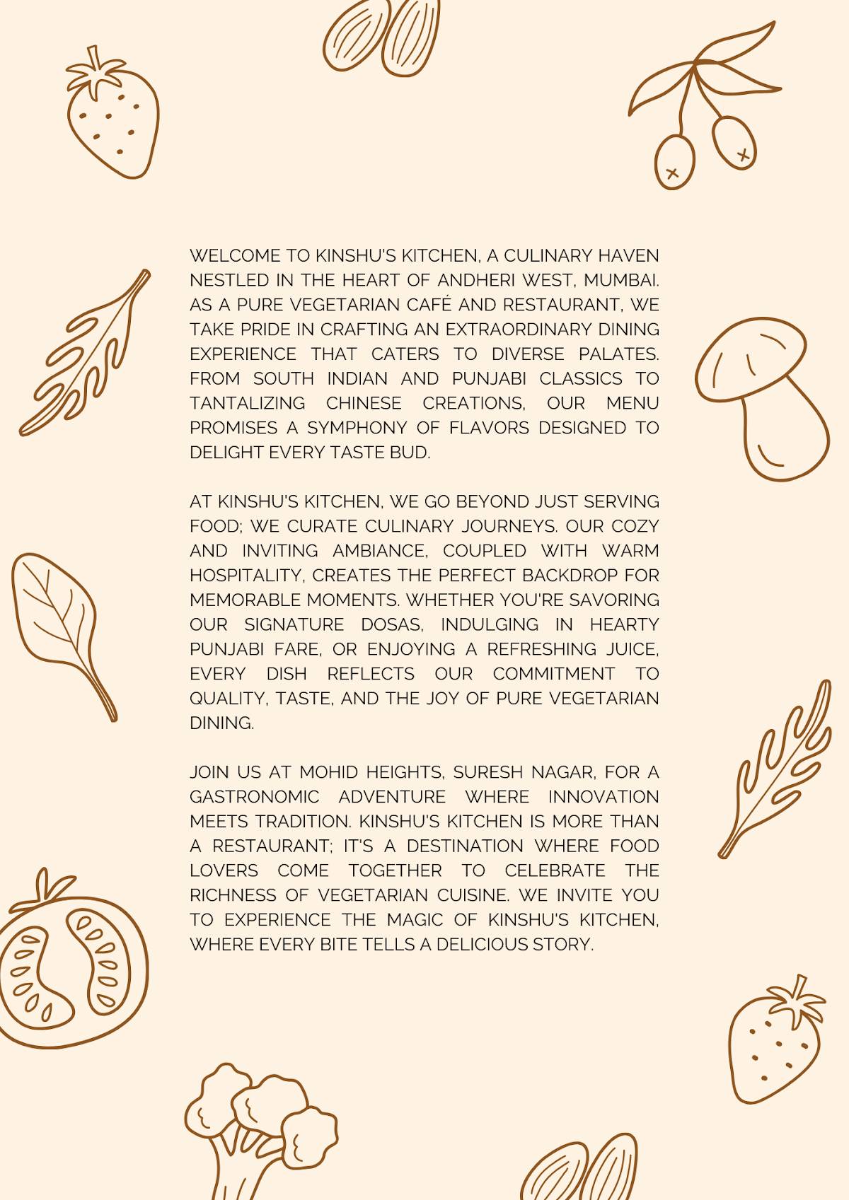 Kinshu's Kitchen Café & Restaurant menu