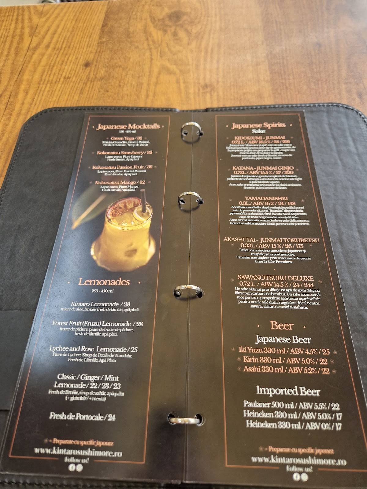 Menu de Kintaro sushi & more