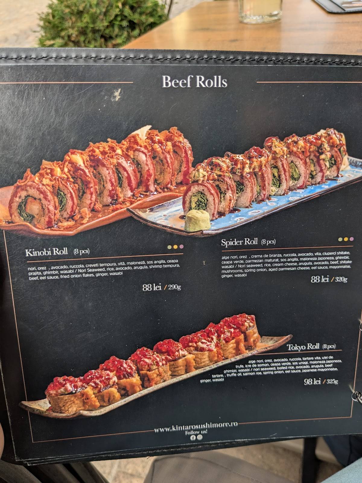 Menu de Kintaro sushi & more