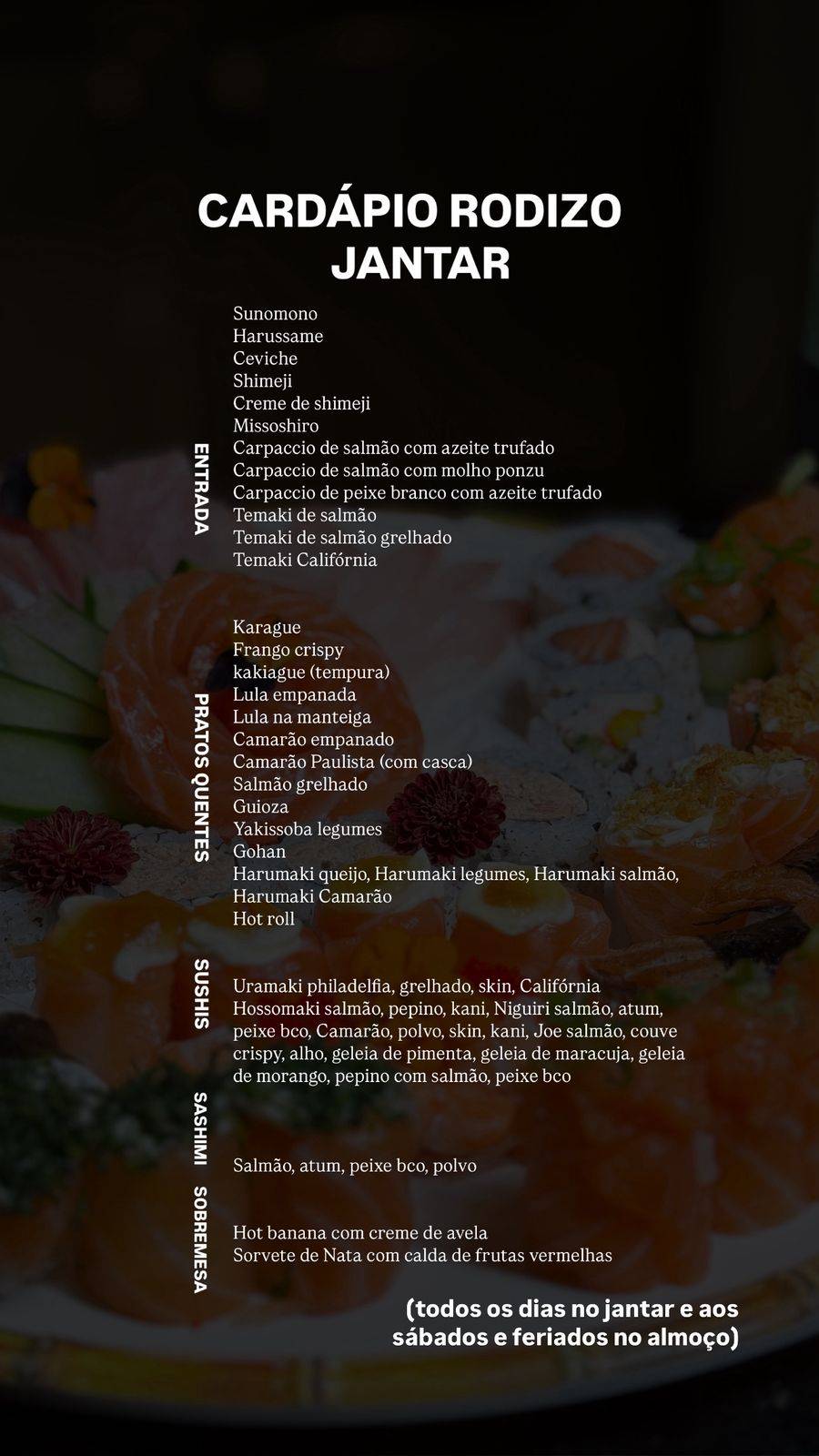 Kobe Sushi Bar - Jundiaí cardápio