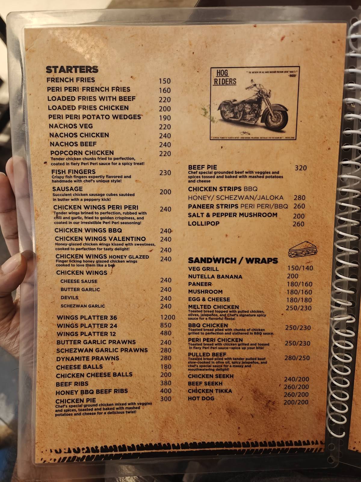 CHILLAX menu