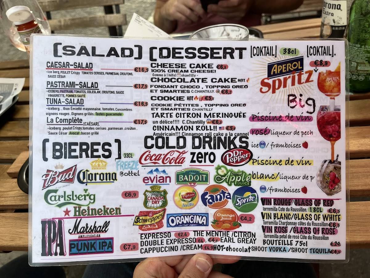 Menu de Koff Burger Montmartre