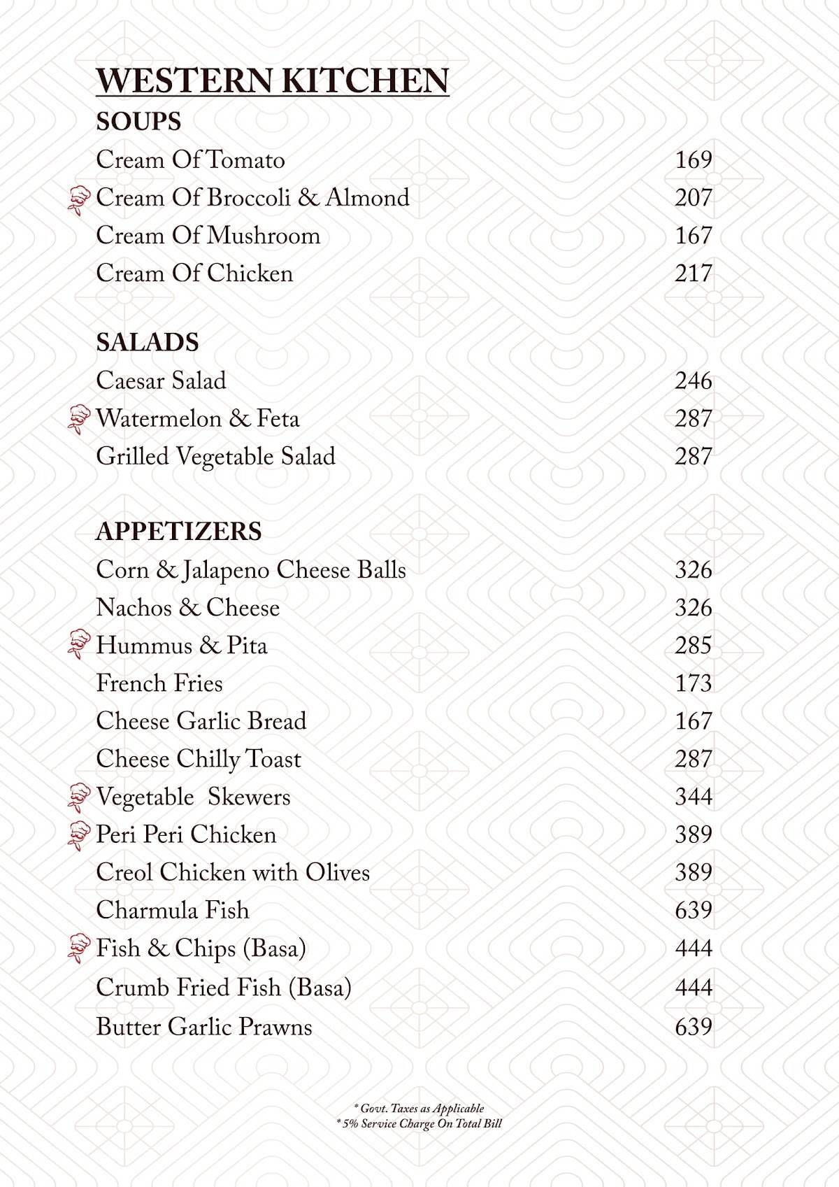 Kokkita Restaurant and Bar menu