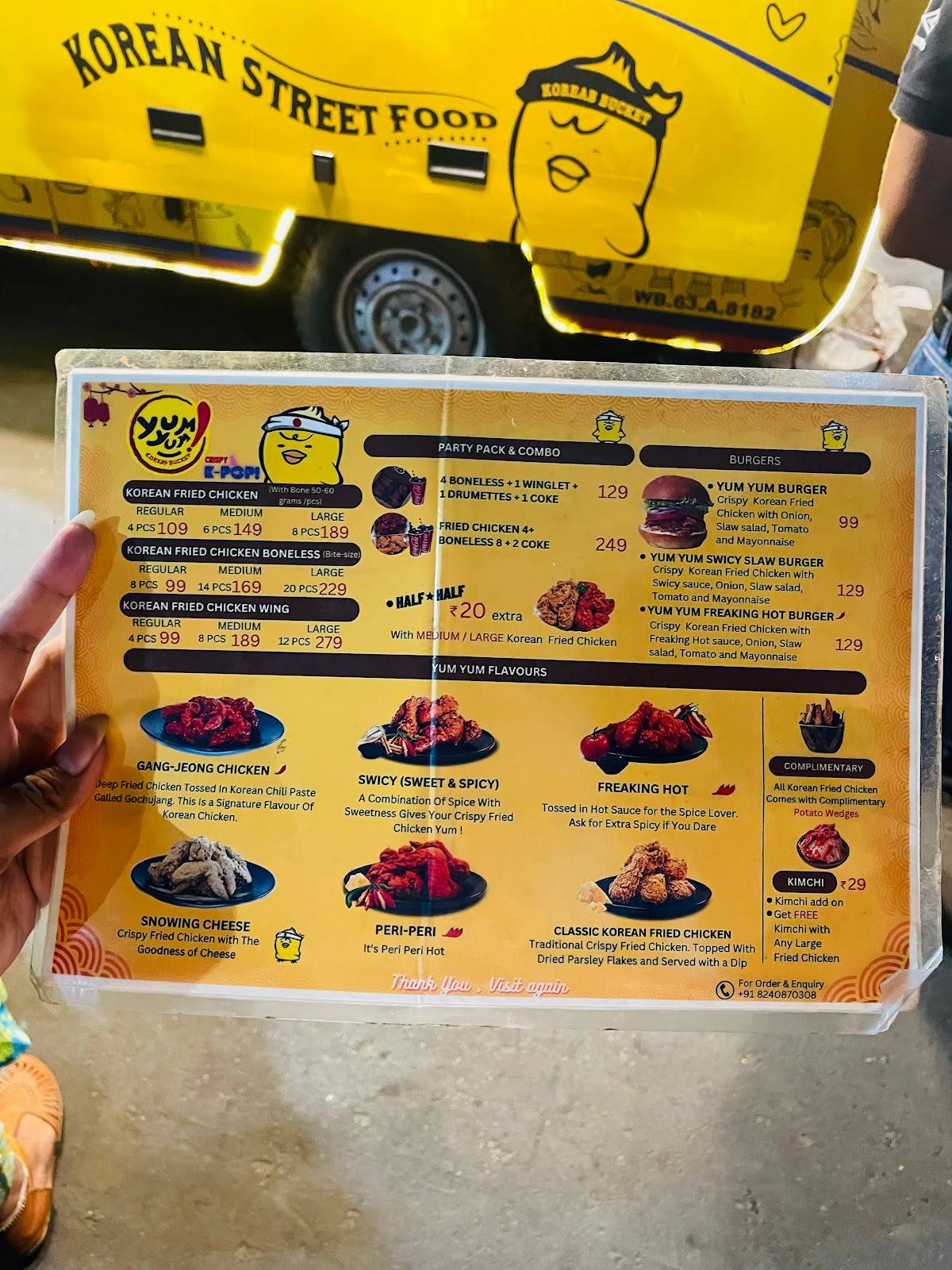 Yum Yum Korean Bucket menu