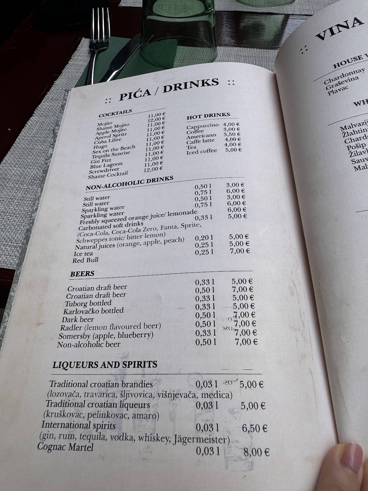 Menu di Konoba Koloseum 
