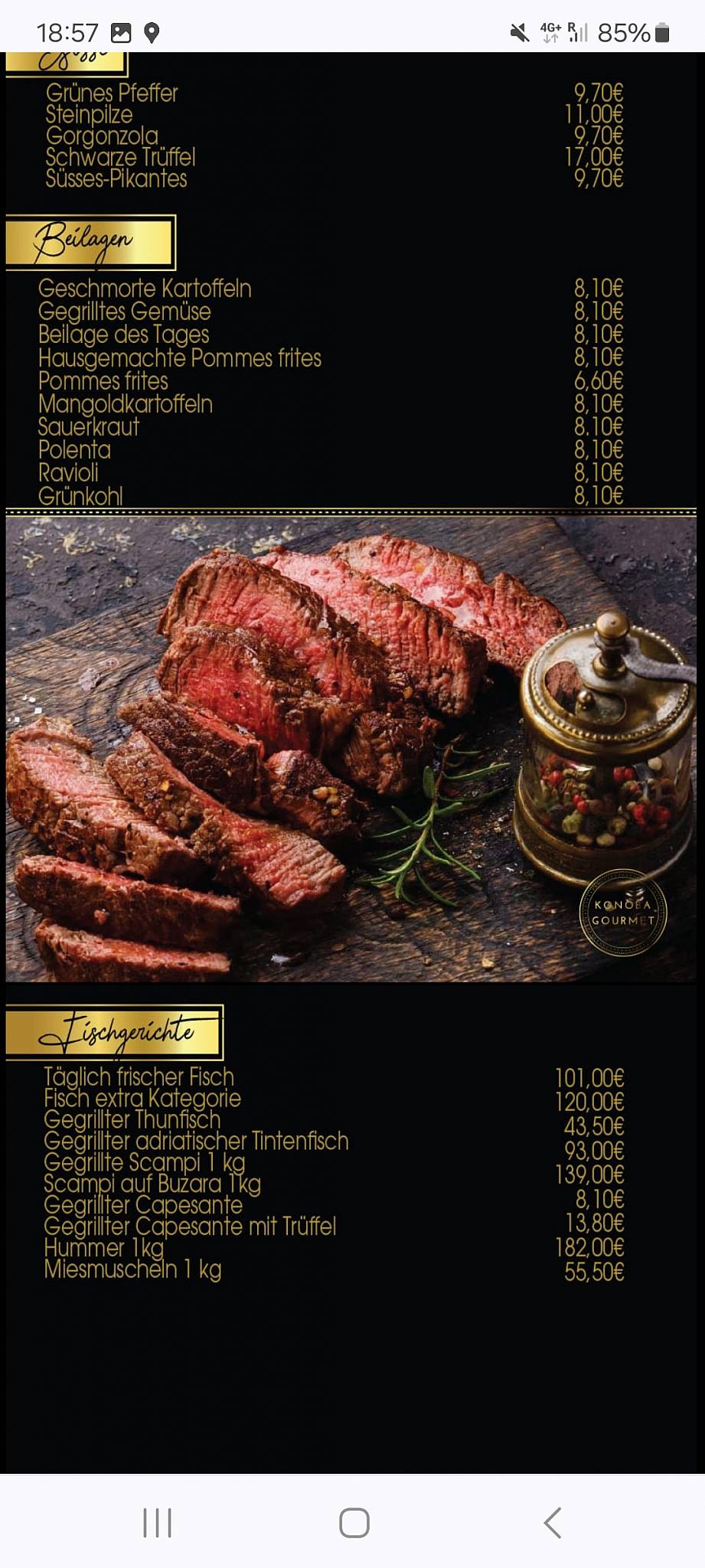 Menu di Konoba Pizzeria Gourmet 