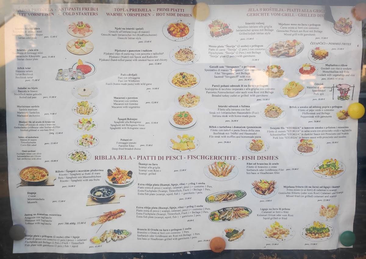 Menu di Konoba Štorija 