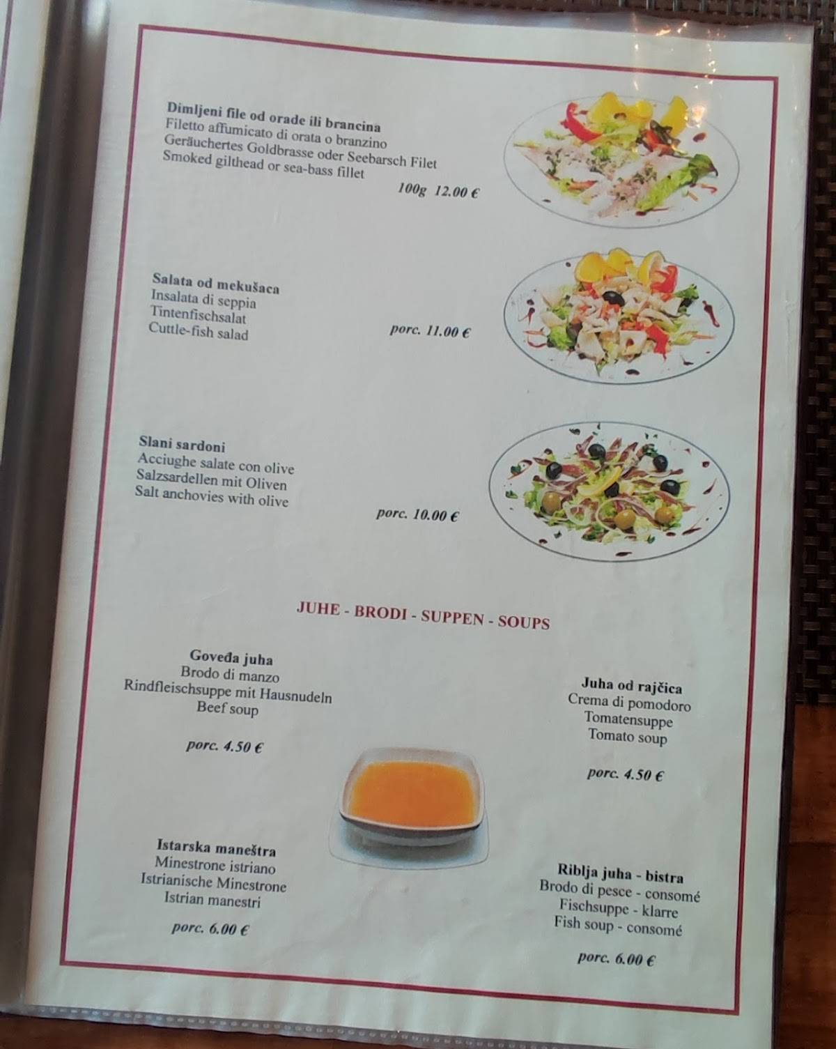 Menu di Konoba Štorija 
