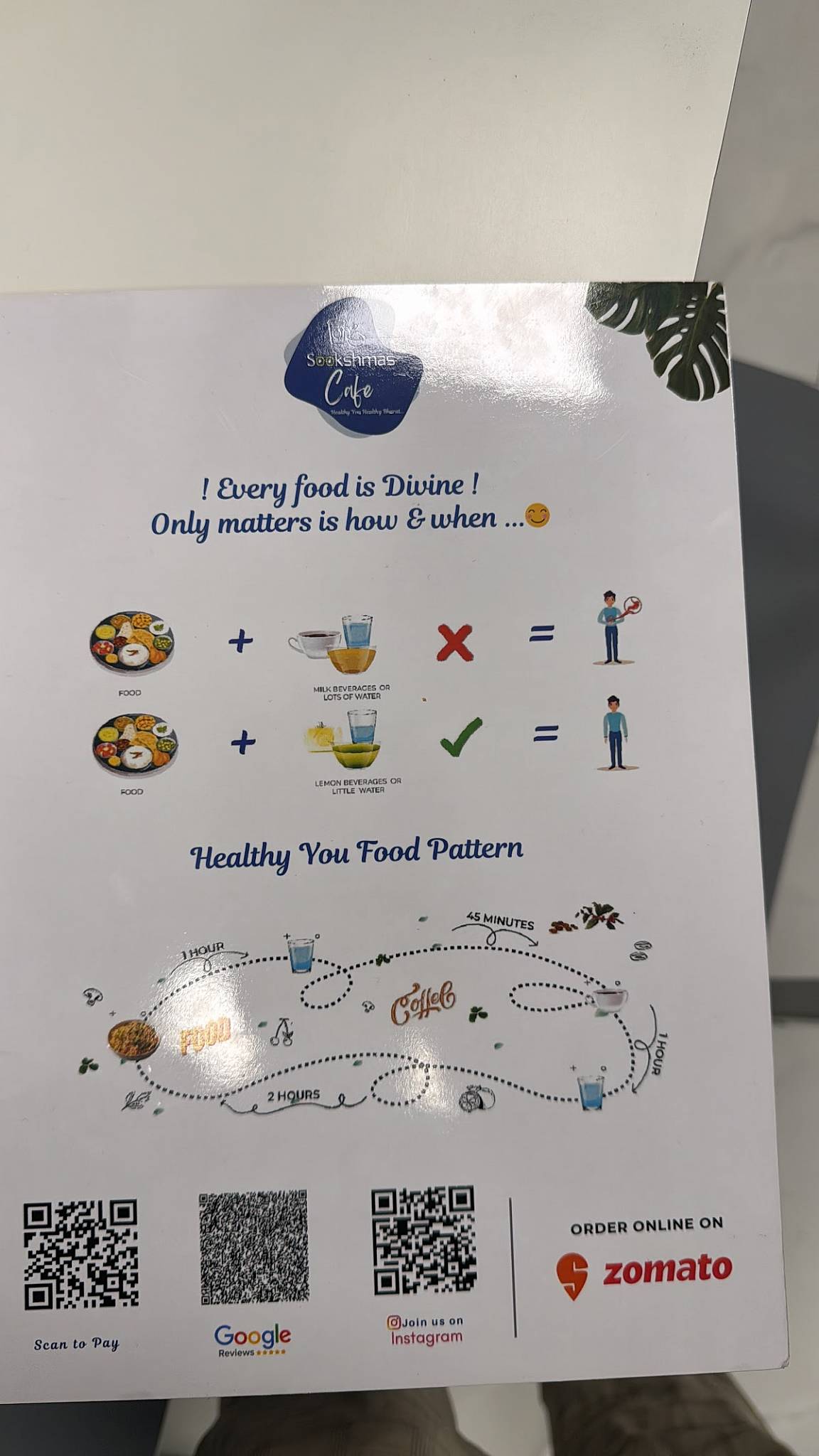 Sookshmas Cafe menu