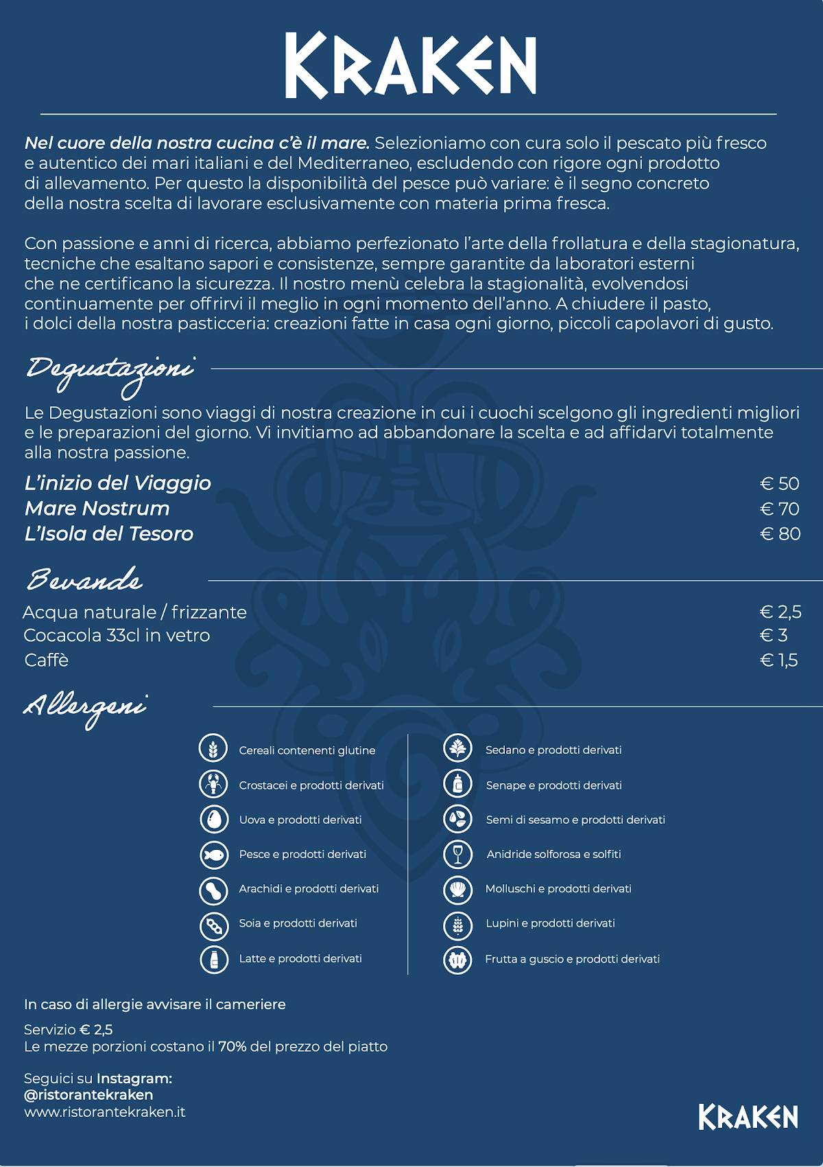 Menu di Ristorante Kraken 
