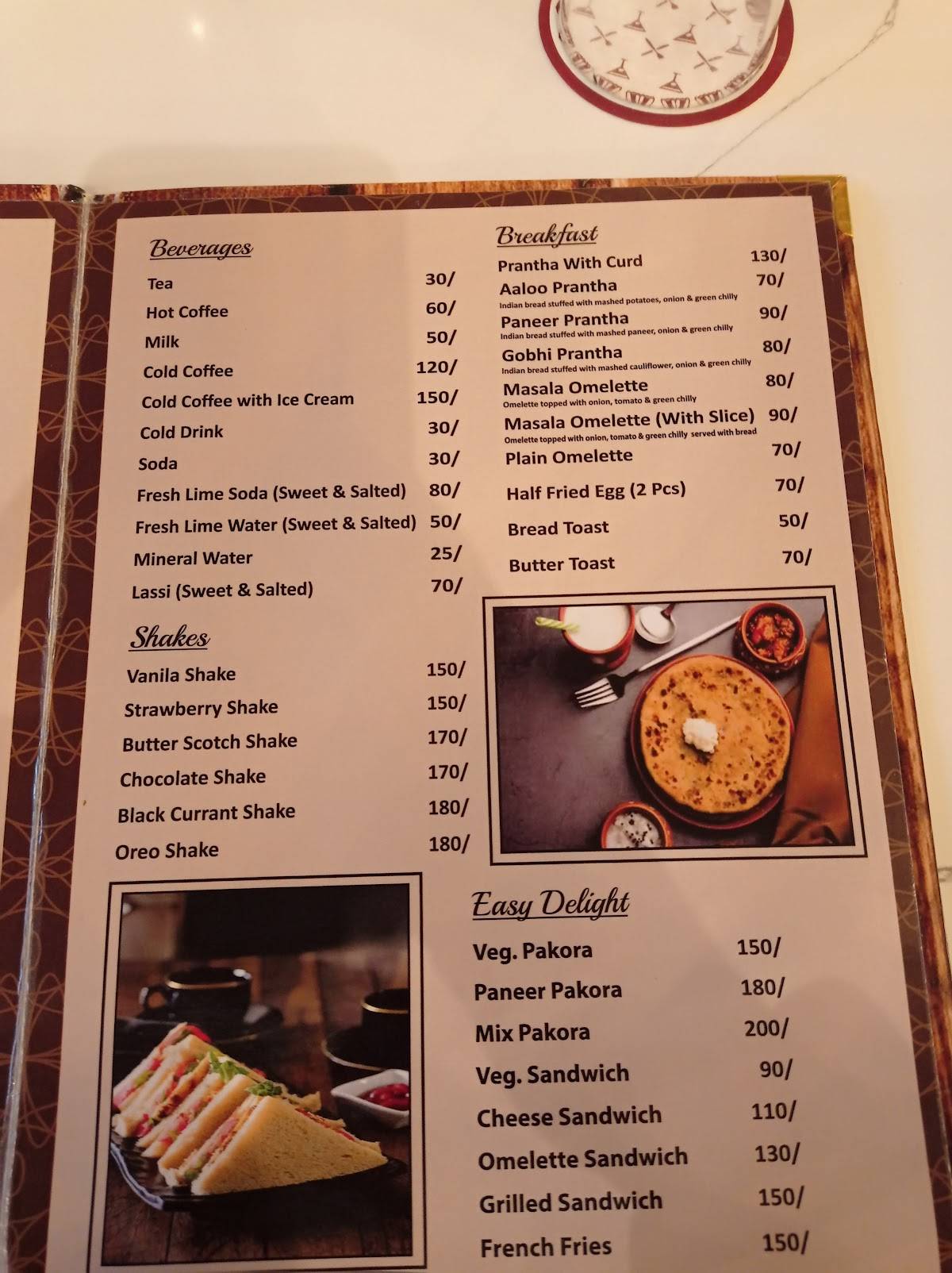 Krishna Cafe menu