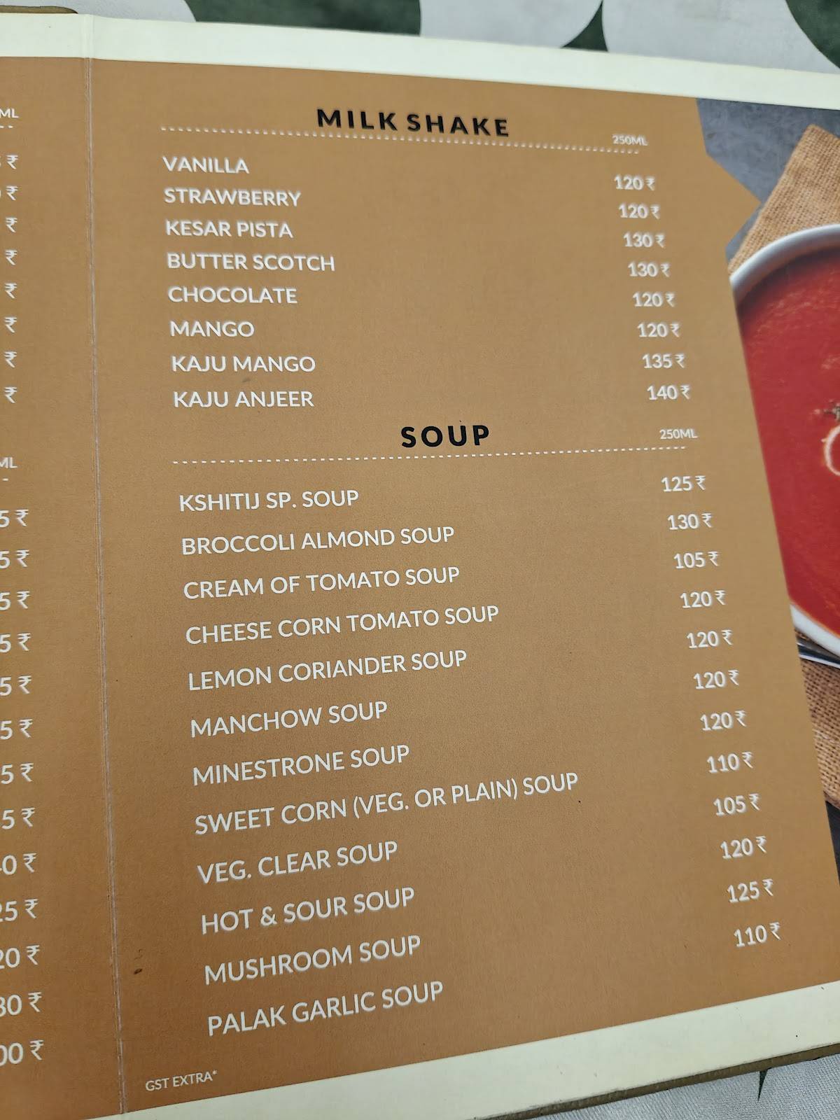 Kshitij Restaurant & Banquet menu