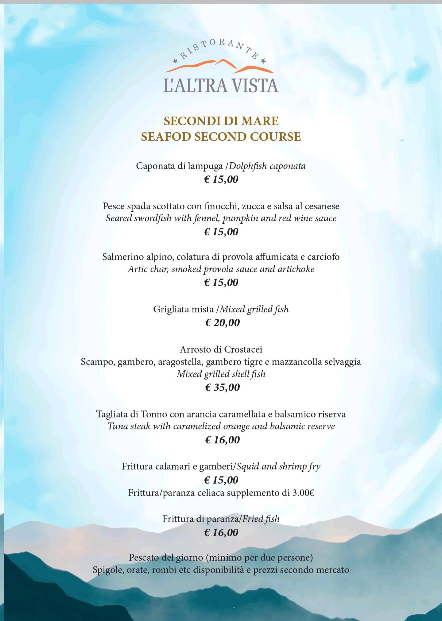 Menu di L'Altravista 