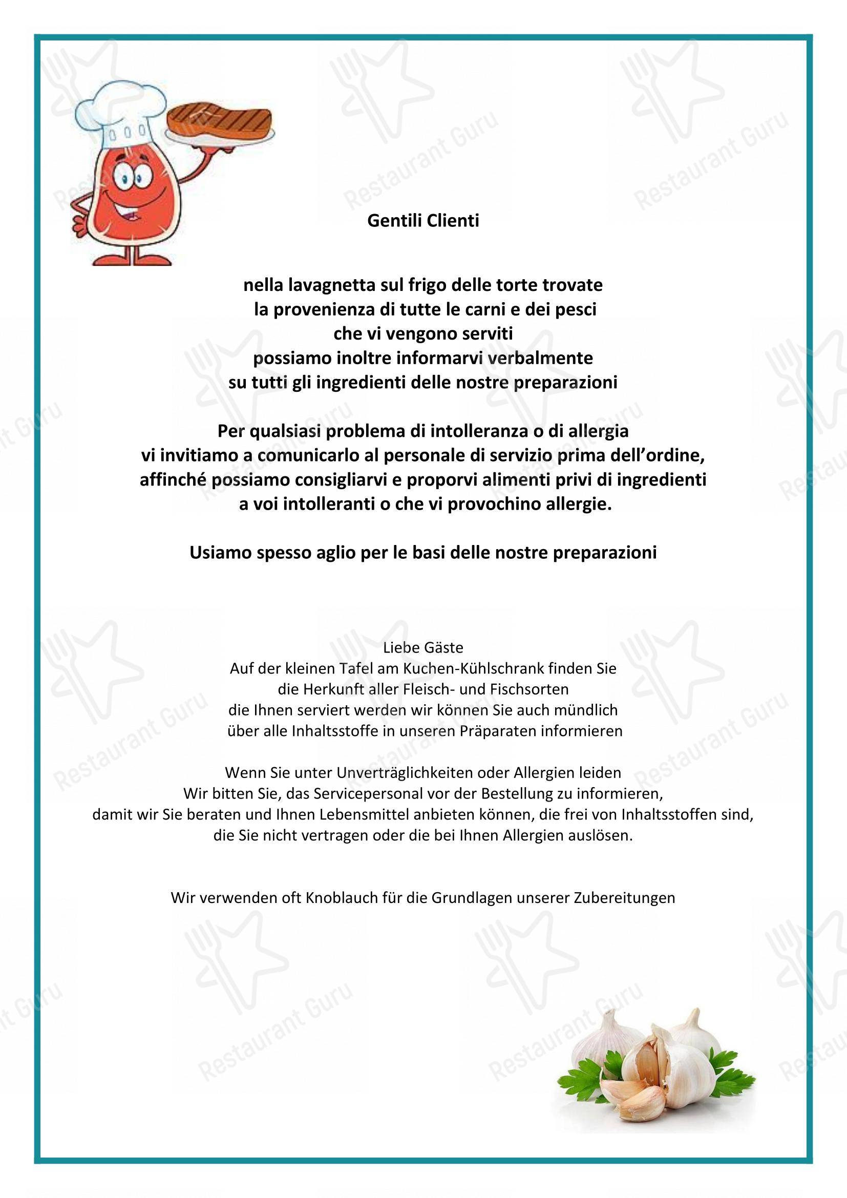Menu per L'Approdo di Mappo ristorante