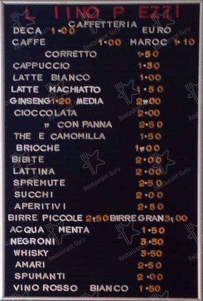 Menu di Bar Paninoteca L'artista 