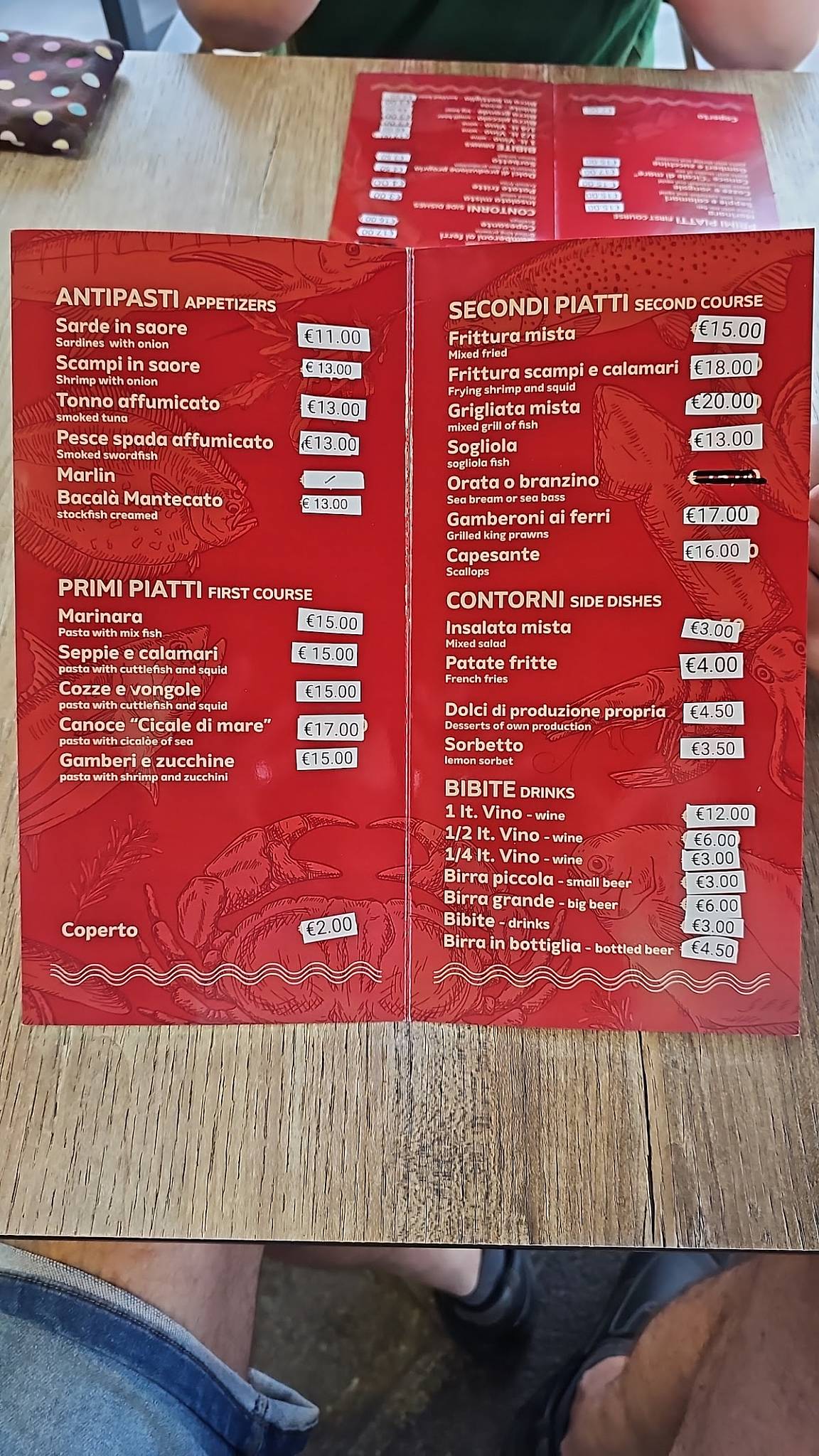 Menu di L'Assaggio 
