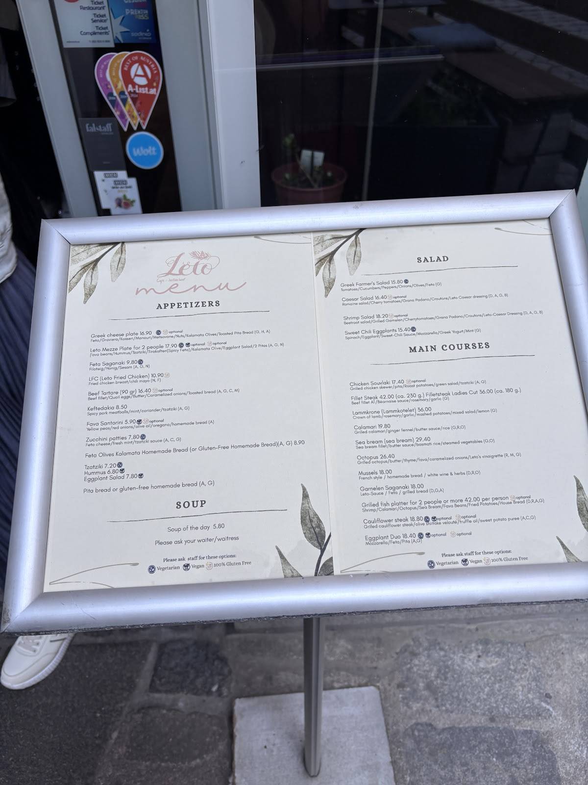 Menu de LETO Restaurant