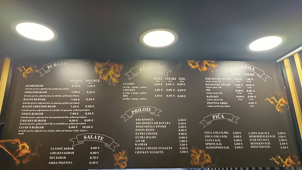 Menu de LIANOS KEBAB & GRILL