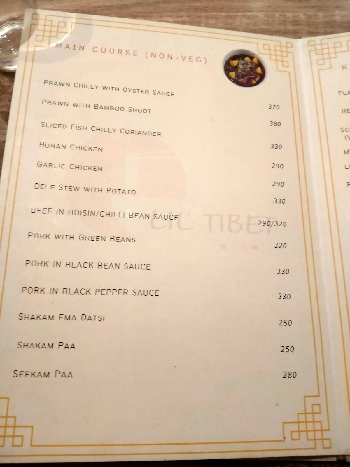 LIL' TIBET menu