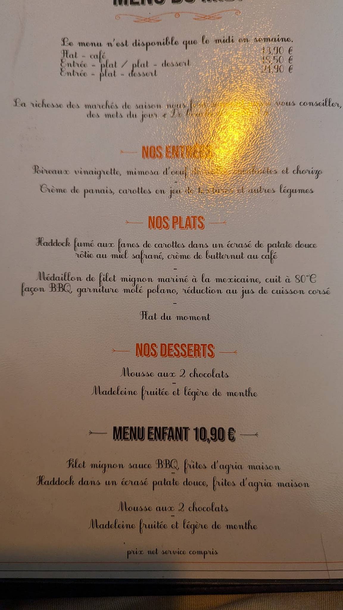 Menu de L'Insolite