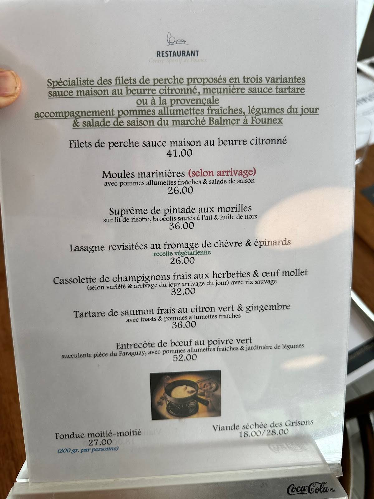 Menu de L'Intemporel