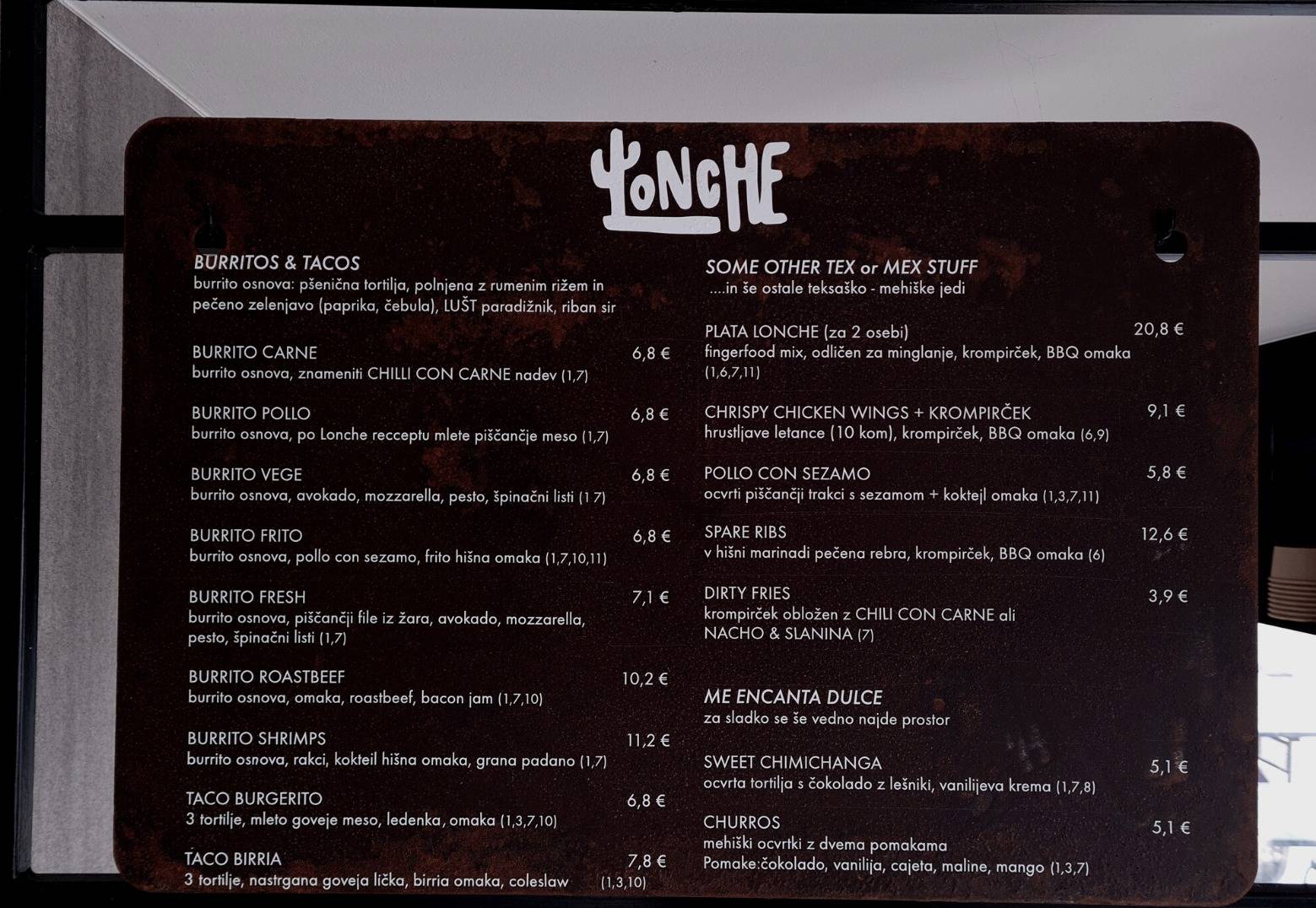Menu di LONCHE Street Diner 