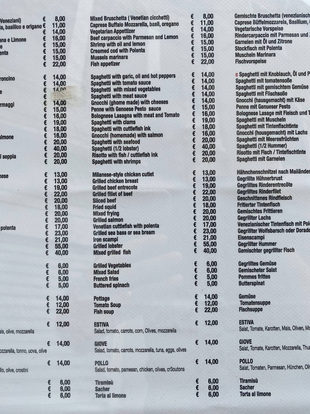 Menu di L'Osteria Le Guglie 